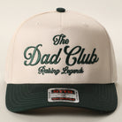 The Dad Club Raising Legends trucker hat in dark green and natural
