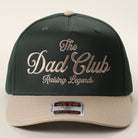 The Dad Club Raising Legends trucker hat in khaki and dark green