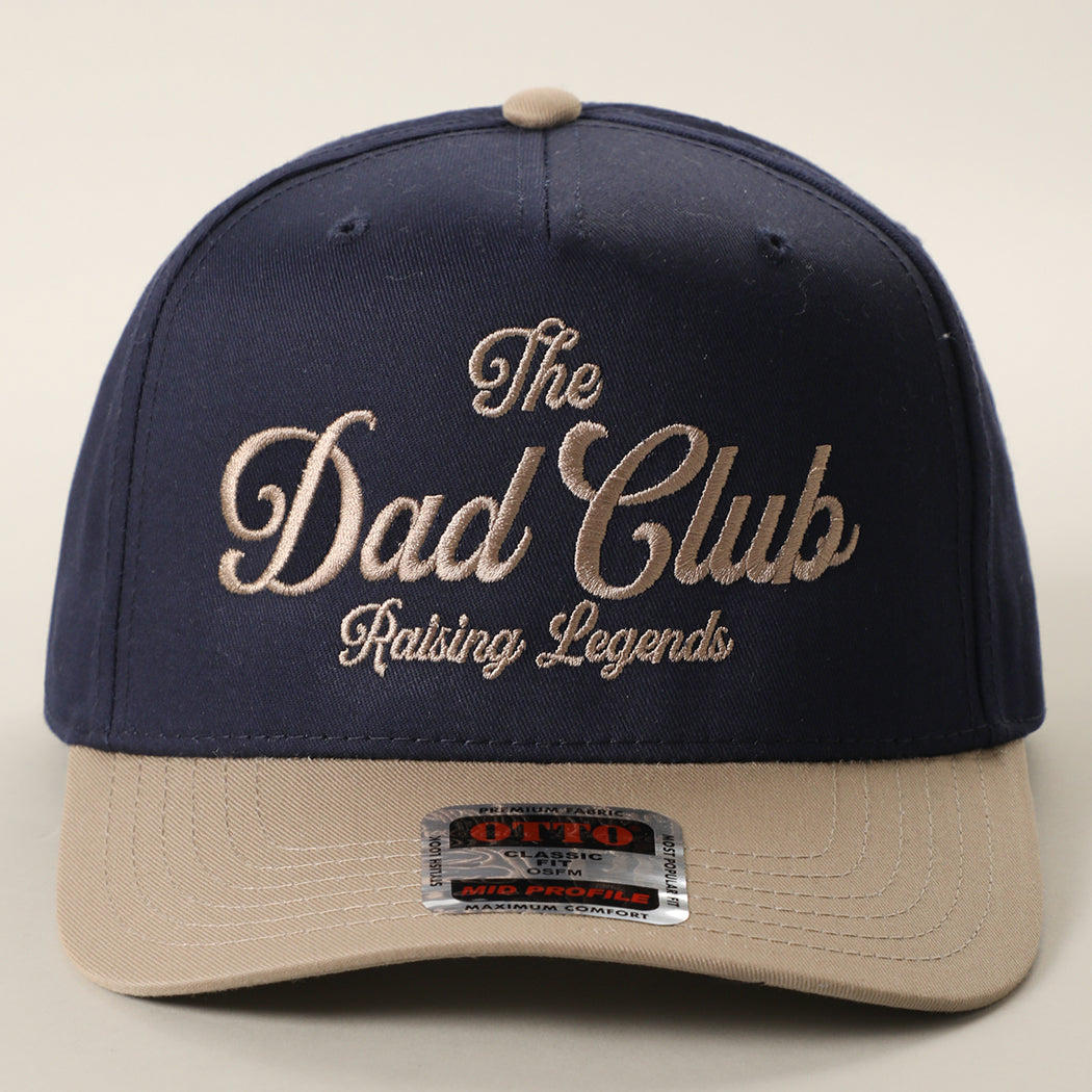The Dad Club Raising Legends trucker hat in khaki and navy