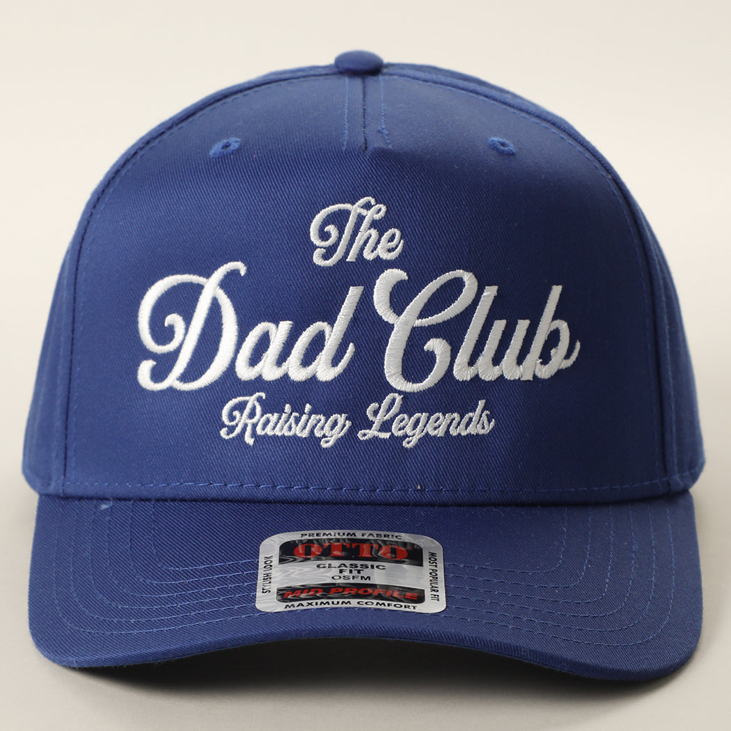 The Dad Club Raising Legends trucker hat in royal blue