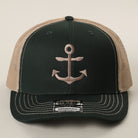 Anchor OTTO two-tone trucker hat in dark green and khaki