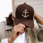 Anchor embroidered OTTO two-tone trucker hat, front view