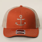 Anchor OTTO two-tone trucker hat in orange and khaki