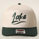 Lake OTTO two-tone trucker hat in dark green and natural