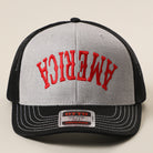 America Upside Down mid profile trucker hat in black and heather grey