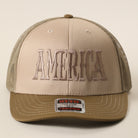 America mid profile trucker hat in coyote brown and khaki