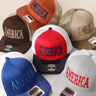 America mid profile trucker hat shown in all color options