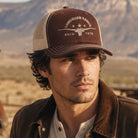 Longhorn Ranch mid profile trucker hat, front view