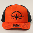 Longhorn Ranch mid profile trucker hat in orange and black