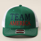 Team America mid profile trucker hat in kelly green and white