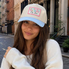 Let Me Tell You About My Jesus patch trucker hat lifestyle image