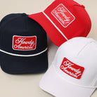 Howdy America rope trucker hat, front view