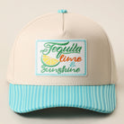 Tequila Lime & Sunshine striped brim hat in mint