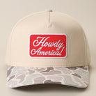 Howdy America camo brim trucker hat in beige