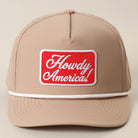 Howdy America premium rope trucker hat in sand