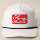 Howdy America premium rope trucker hat in white