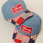 Howdy America patchwork denim trucker hat shown in all color options