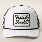 Howdy Darlin' patch checker foam trucker hat in white