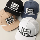 Howdy Darlin' embroidered patch rope trucker hat, front view