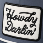 Howdy Darlin' patch rope trucker hat in navy, side view