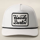 Howdy Darlin' patch rope trucker hat in white