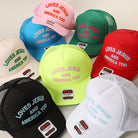 Loves Jesus And America Too foam trucker hat shown in all color options
