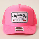 Silly Goose Club patch foam trucker hat in neon pink