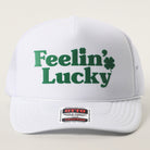 Feelin' Lucky St. Patrick's Day foam trucker hat in white