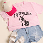 Frenchie Mom garment-dyed t-shirt in light pink