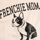 Frenchie Mom garment-dyed t-shirt in off white, detail view