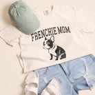 Frenchie Mom garment-dyed t-shirt in off white