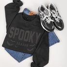 Spooky Season bold puff sweatshirt in purple, detail view