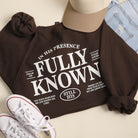 Fully Known Psalm 139 graphic sweatshirt in dark chocolate