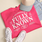 Fully Known Psalm 139 graphic sweatshirt in heliconia pink