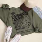 Espresso Club graphic sweatshirt in military green