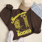 Sweetheart of the Rodeo graphic sweatshirt in dark chocolate