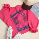 Sweetheart of the Rodeo graphic sweatshirt in heliconia pink