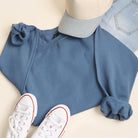 I Am A Child Of God graphic sweatshirt in indigo blue, back view