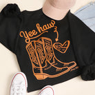 Yeehaw Not My First Rodeo western graphic sweatshirt in black