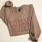 Expensive & Difficult puff sweatshirt in brown savana, front view