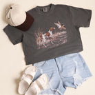 Vintage Hunting Dog Duck garment-dyed t-shirt in pepper