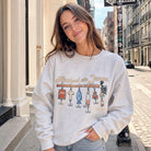 Hooked on Jesus distressed graphic heavyweight sweatshirt, front view