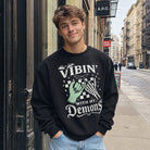 Vibin' With My Demons graphic heavyweight sweatshirt, front view