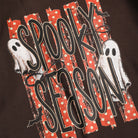 Spooky Season ghost graphic sweatshirt in dark chocolate, detail view