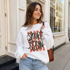 Spooky Season ghost graphic heavyweight sweatshirt, front view