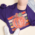 Vintage Pumpkin graphic sweatshirt in purple