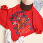 Howdy Pumpkin western graphic sweatshirt in red