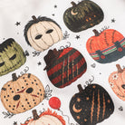 Halloween Horror Pumpkins graphic sweatshirt in white, detail view