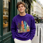 Spooky Cactus ghost graphic sweatshirt, front print detail