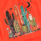 Spooky Cactus ghost graphic sweatshirt in orange, detail view